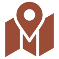 Brown location pin on map
